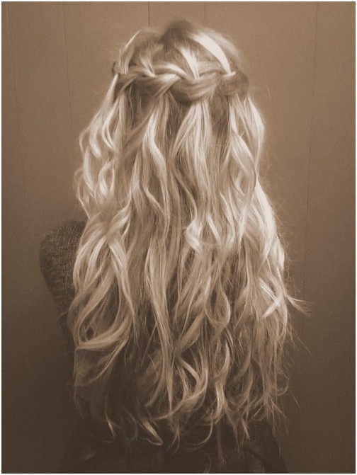 Waterfall braid for curly hair