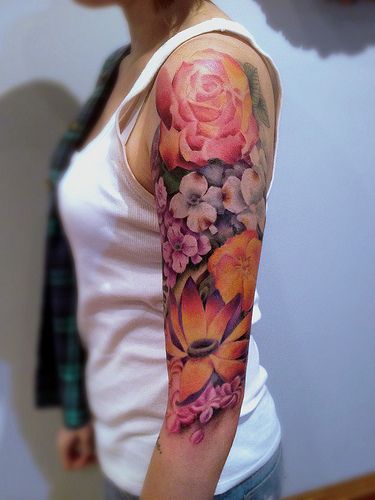 Rose tattoo on arm