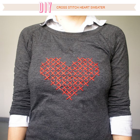 Gray sweatshirt with heart print