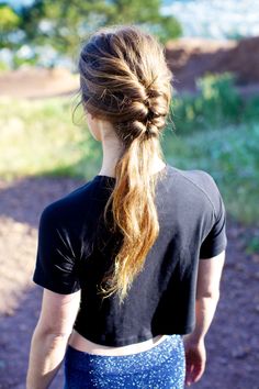 Casual french braid updo hairstyle