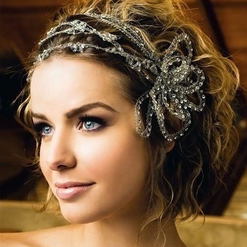 Updo for weddings with hair accessories