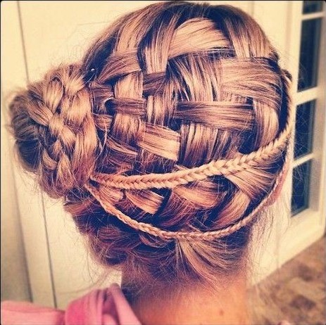 Wicker braided updo for prom