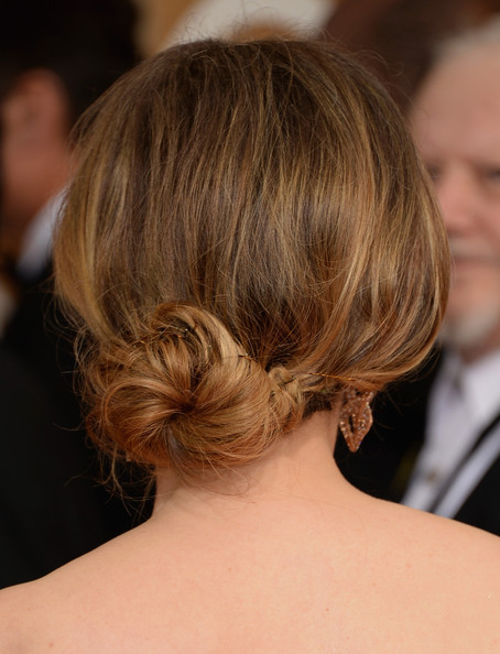 Romantic hairstyles for the bottom updo for every occasion: Julie Delpy Loose Bun