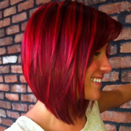 Red straight bob