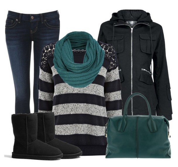 Warm and cozy outfit combinations for winter, striped sweaters, jeans and black boots Warm and cozy outfit combinations for winter, striped sweaters, jeans and black boots