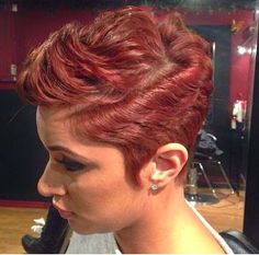 Colored short hairstyle for black women