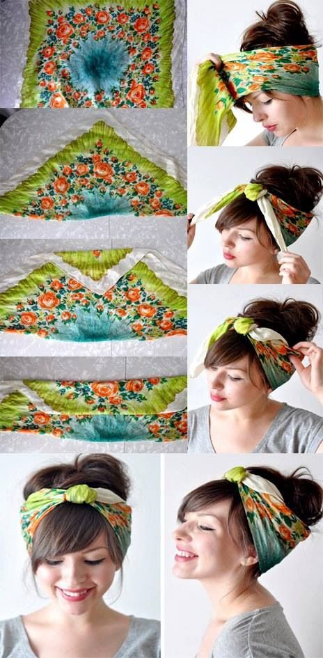 Beehive hair with a headscarf