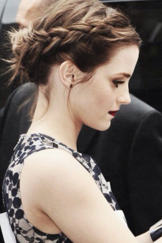 Emma Watson Crown Braid over