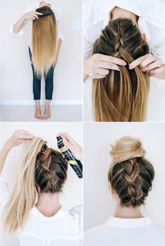 Lace-braided bun over
