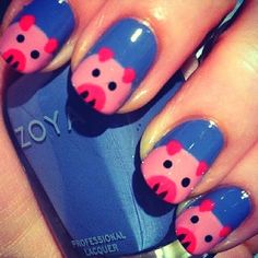 Sweet blue pig nails