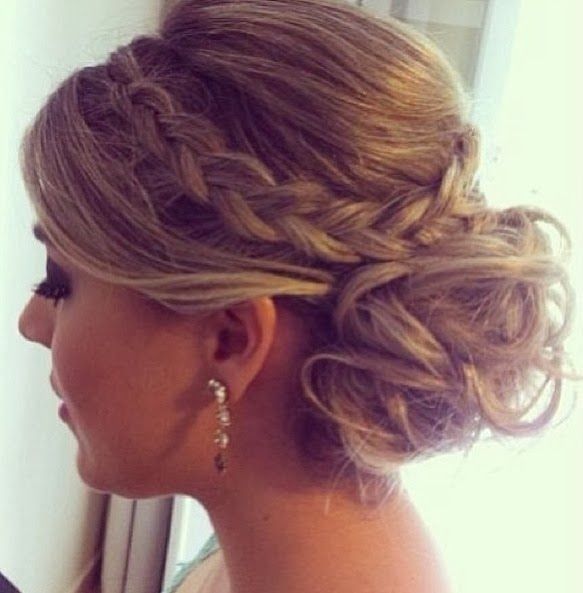 Chaotic updo with braid