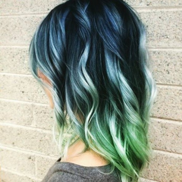 Blue ombre hairstyle