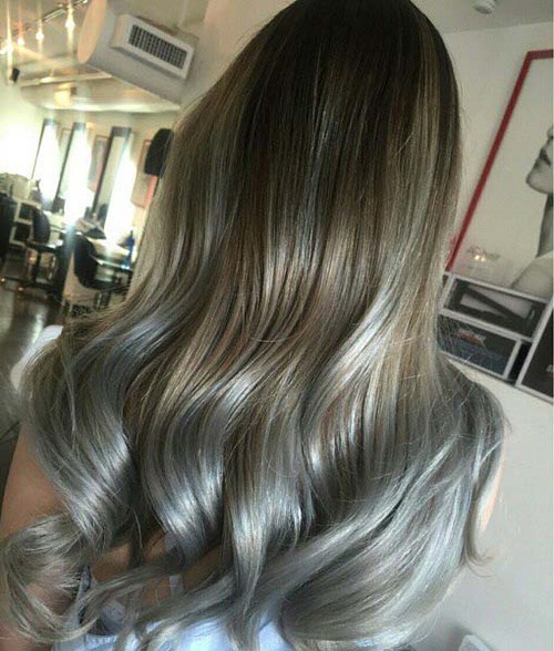Gray and brown hair