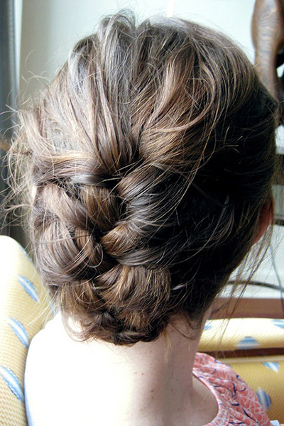 French braided updo