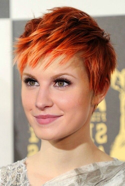 Short pixie haircut for red hair