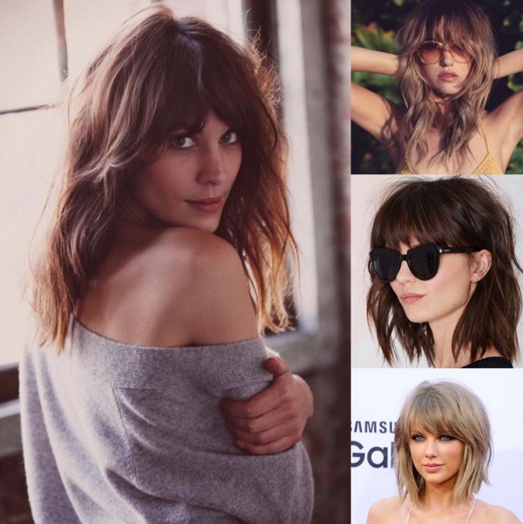 Modern shaggy hairstyles with bangs