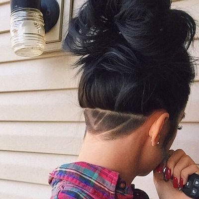 Undercut high bun