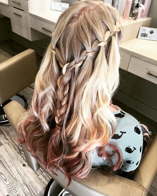 Waterfall braid hair