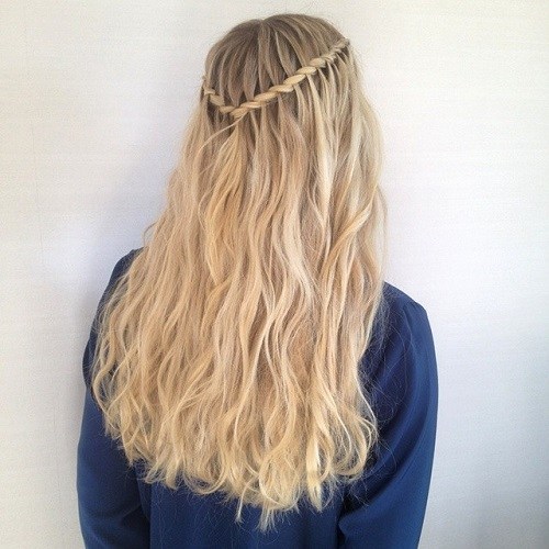 Waterfall braid for two-tone hair