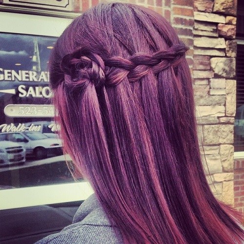 Lavender waterfall braid