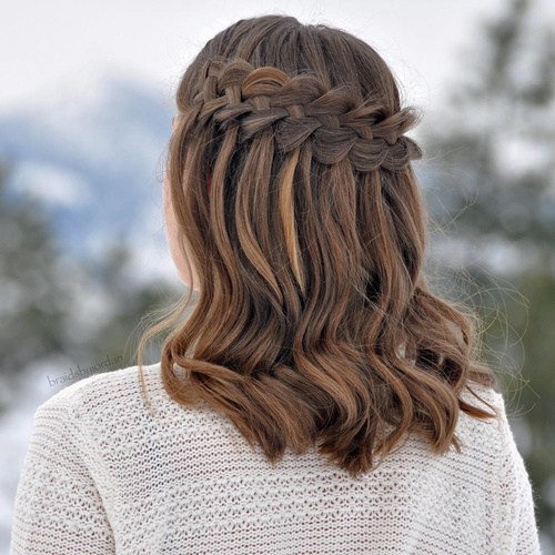 Waterfall braid for medium length hair