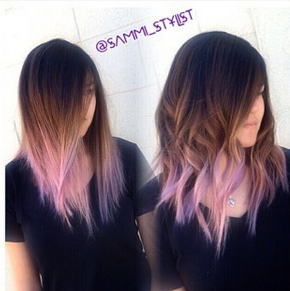 Medium wave hairstyle for ombre hair