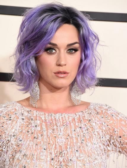 Katy Perry Short Bob Hairstyle for Purple Hair