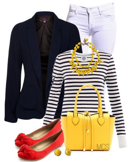 The striped sweater and flat for spring outfit ideas