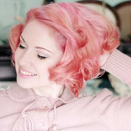 Beautiful pink hair color