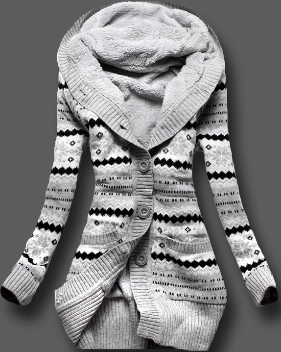 Geometric long-sleeved sweater - street look