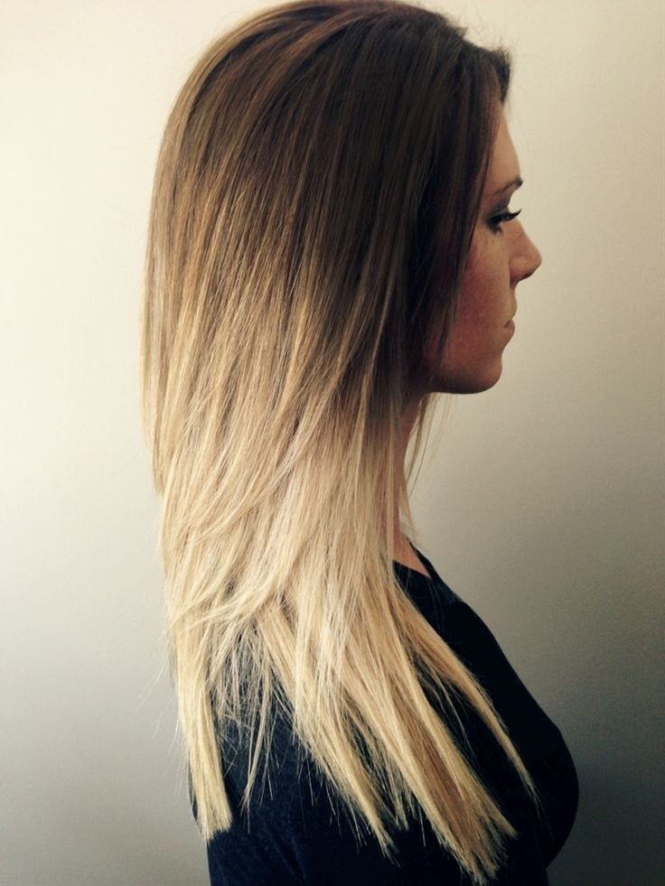 Long sleek hairstyle for blonde hair