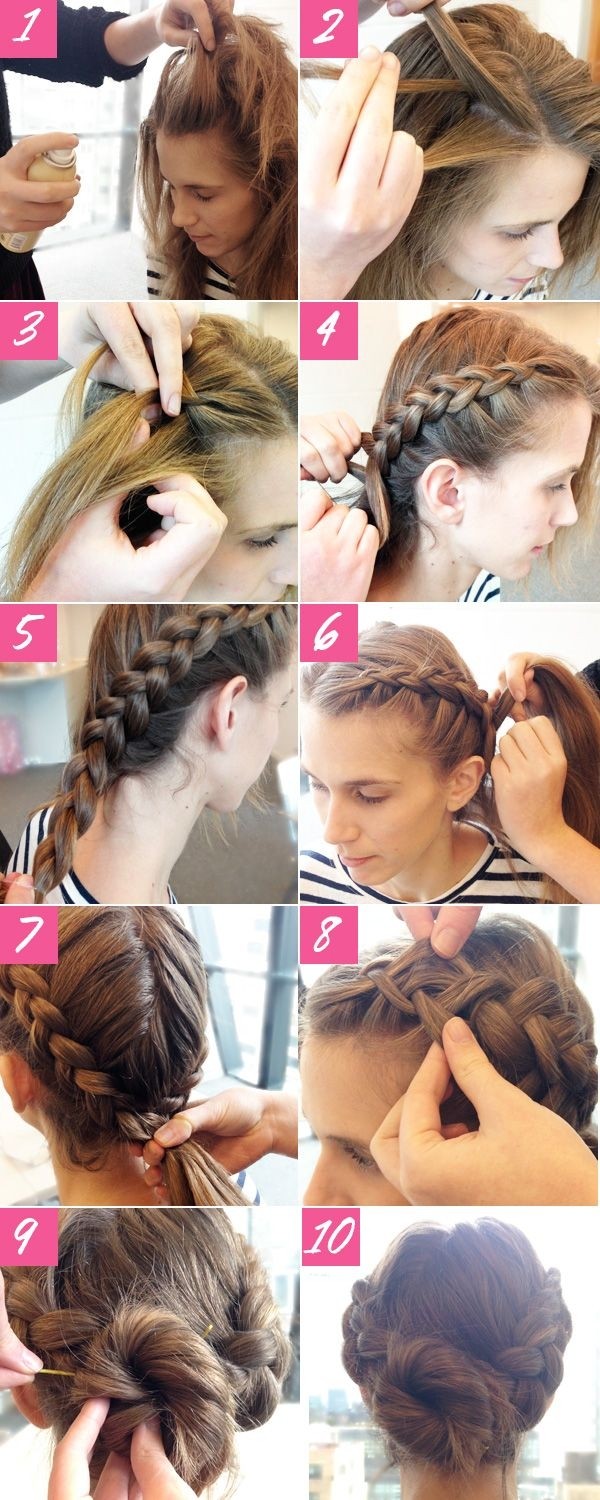 Cute braided updo for long hair tutorial