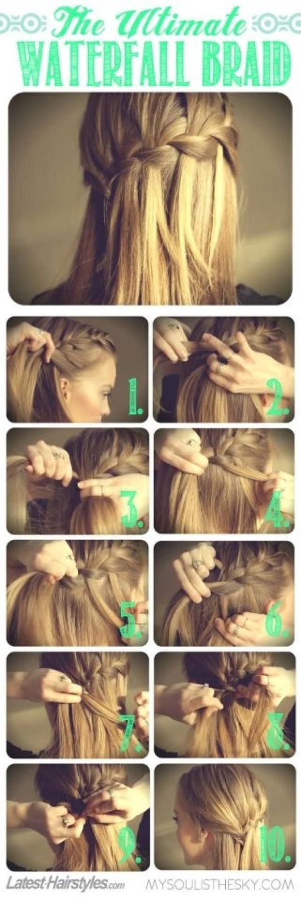 Waterfall braids tutorial for women