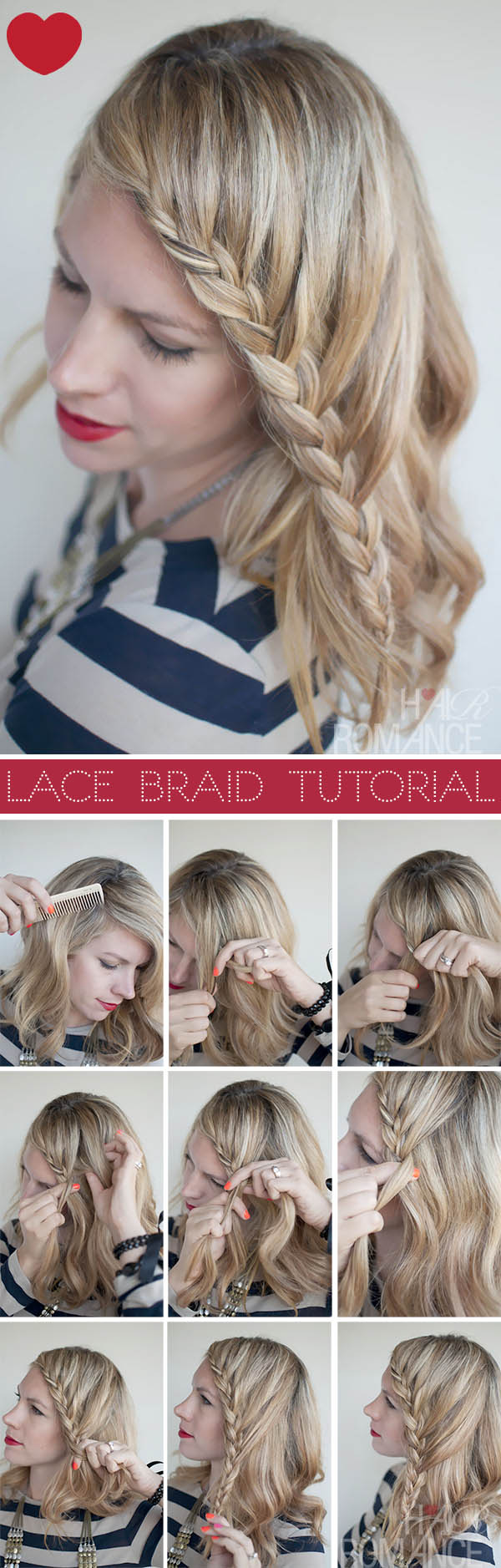 Lace braid hairstyle tutorial