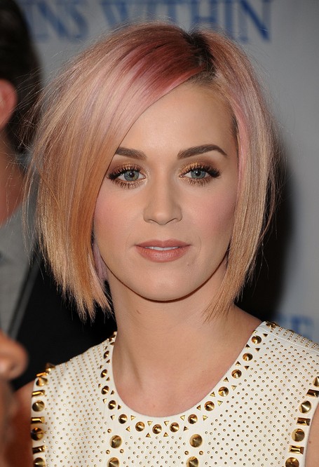 Katy Perry Short Hairstyles - Pink and Apricot Blonde Bob "width =" 465