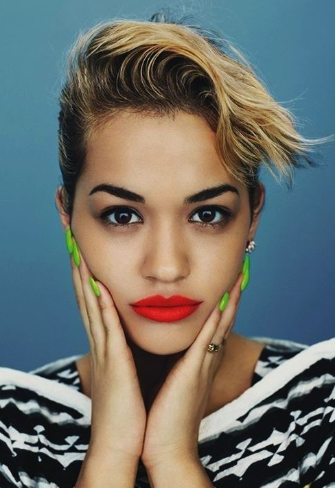 Rita Ora Short Hairstyles - Arty Boho has combed the look "width =" 465 backwards