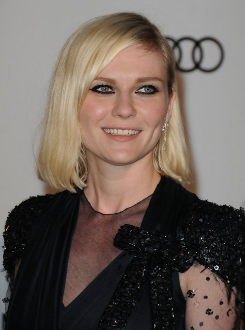 Kirsten Dunst Medium length bob hairstyle for round faces "width =" 465