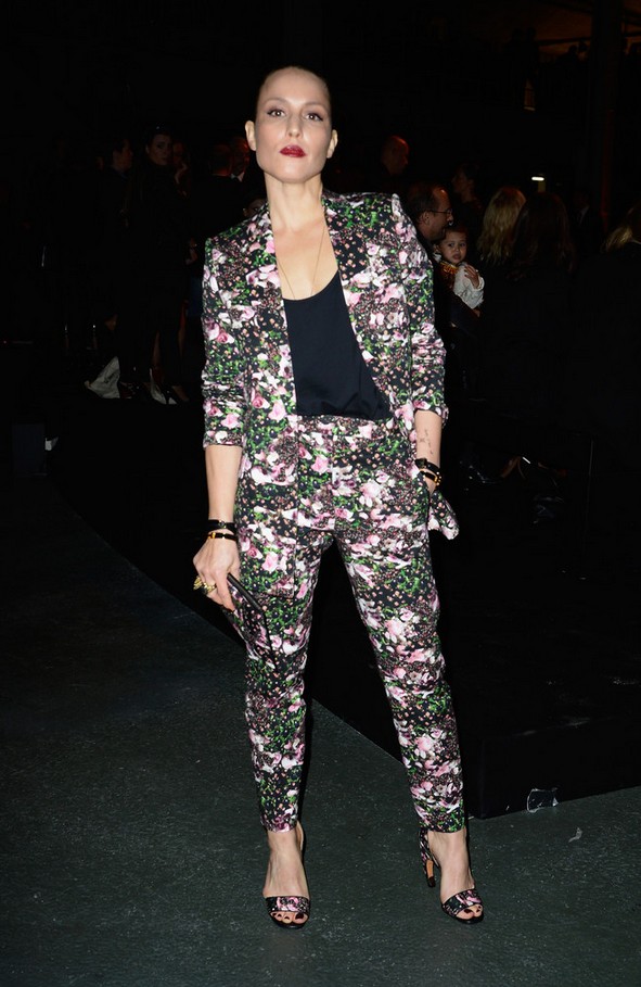 Noomi Rapace flower pants