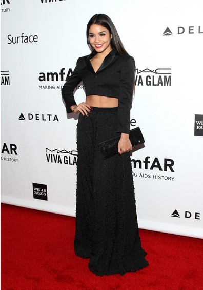 Vanessa Hudgens shows us an elegant way to wear a black crop top