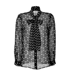 STEFFEN SCHRAUT Silk Miami Dotted tie blouse, black