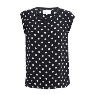 PHILLIP LIM polka dot silk blouse, black and cream