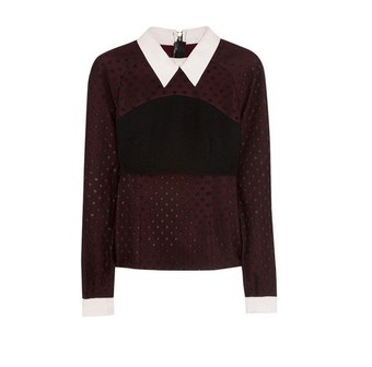 Erdem ebony polka dots and crepe blouse, black