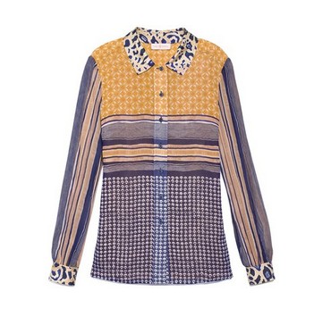 Tory Burch Angelique blouse, multiple printing, polka dots