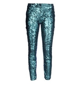 JO NO FUI sequin trousers, metallic green