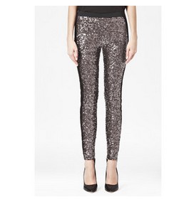 French Connection Smoking sequin leggings, gray