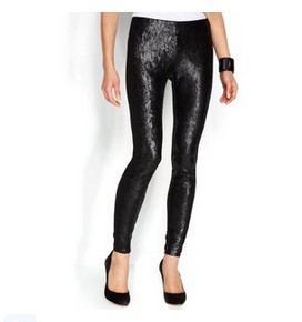 DKNYC trousers, sequin leggings, black