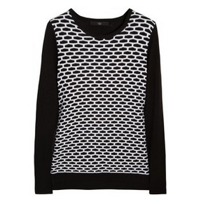 Tibi intarsia sweater made of cotton and modal mix - black and white sweater