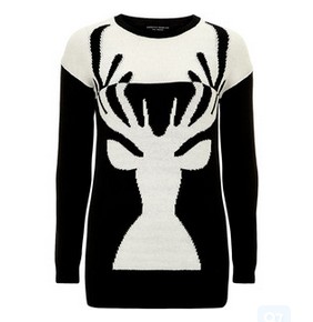 Dorothy Perkins black and white deer sweater