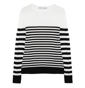 Jason Wu Striped Wool Sweater - Black and White Sweater