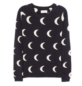 Chinti and Parker Moon inlaid cashmere black and white sweaters